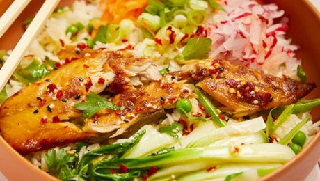 Miso mackerel poke bowl