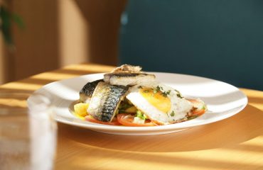 Mackerel with Bombay Potatoes and Fried Egg